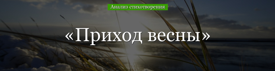 Анализ стихотворения Жуковского «Приход весны