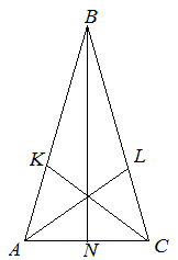 Полусустав равнобедренного треугольника