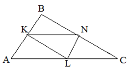 Длина осевой линии треугольника