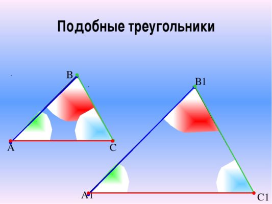 Отношение площадей подобных треугольников