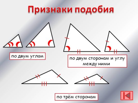 Отношение площадей подобных треугольников