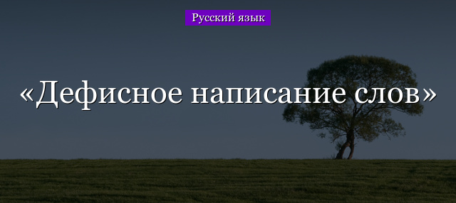 Дефисное написание слов