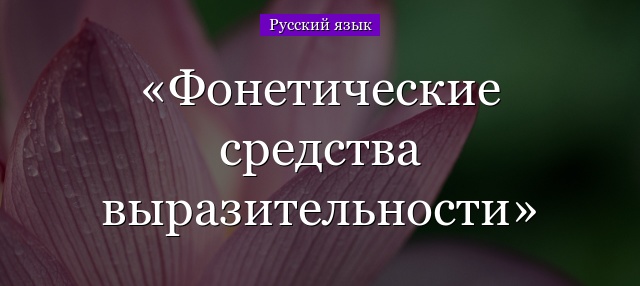 Фонетические средства выразительности