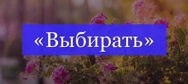 Корень слова «выбирать»