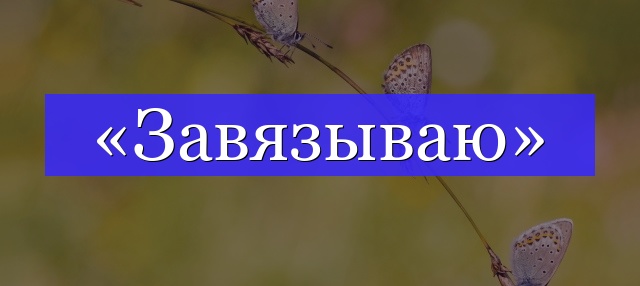 Корень слова «завязываю»