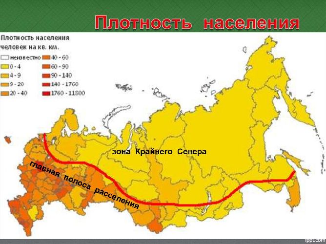 Плотность населения России