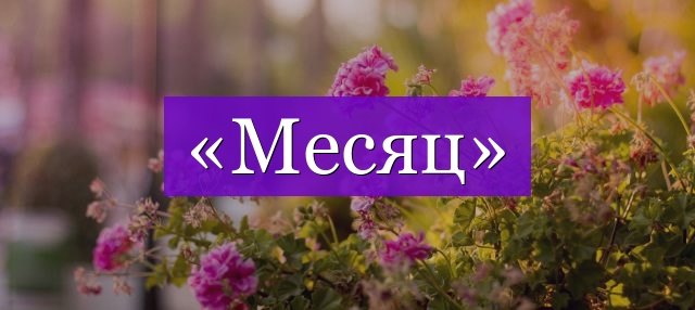 Проверочное слово к слову «месяц»