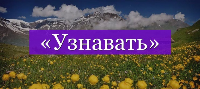 Проверочное слово к слову «узнавать»