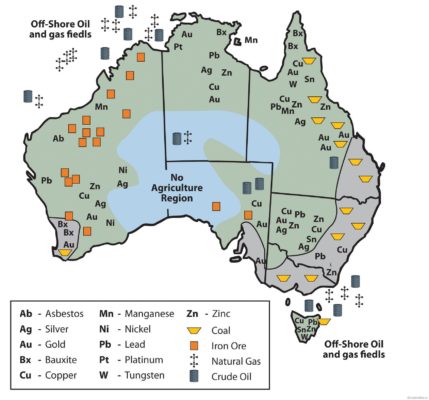 Рельеф и полезные ископаемые Австралии