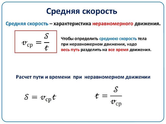 Средняя скорость движения