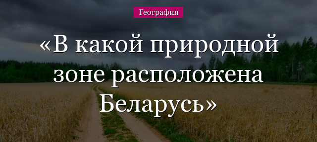 В какой природной зоне расположена Беларусь