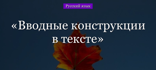 Вводные конструкции в тексте